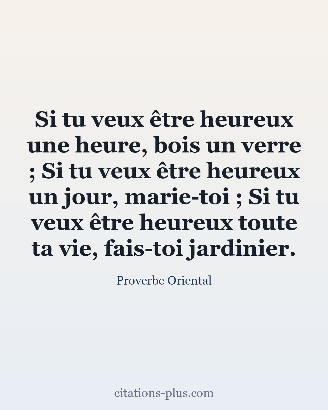 Carte Premium clair — Proverbes orientaux