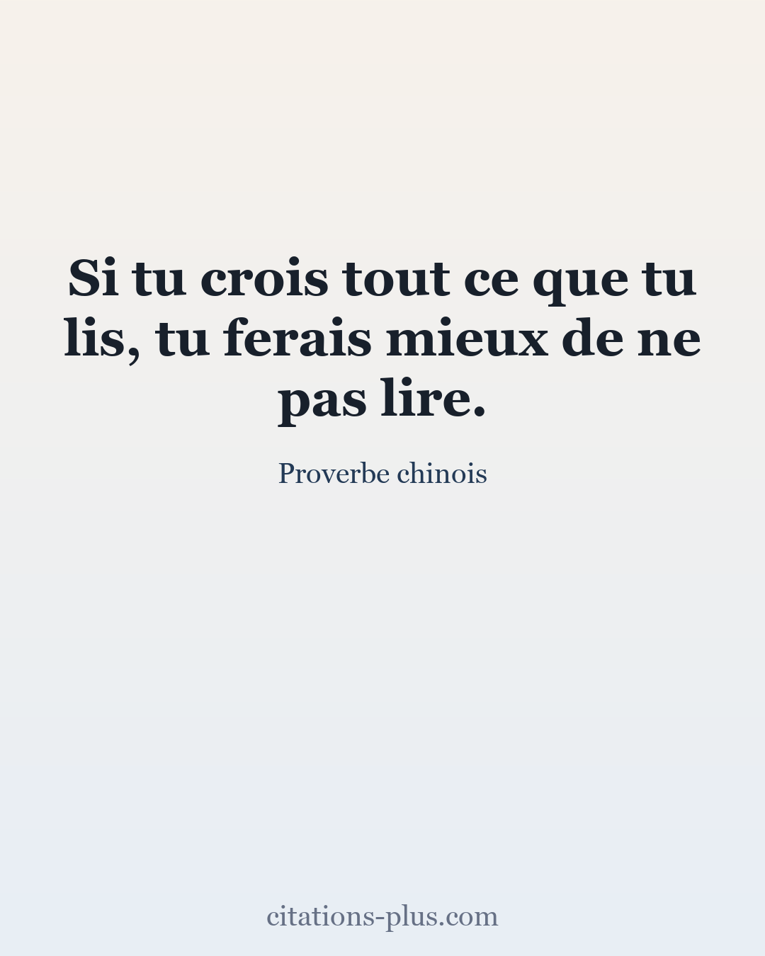 Carte Premium clair — Proverbe chinois