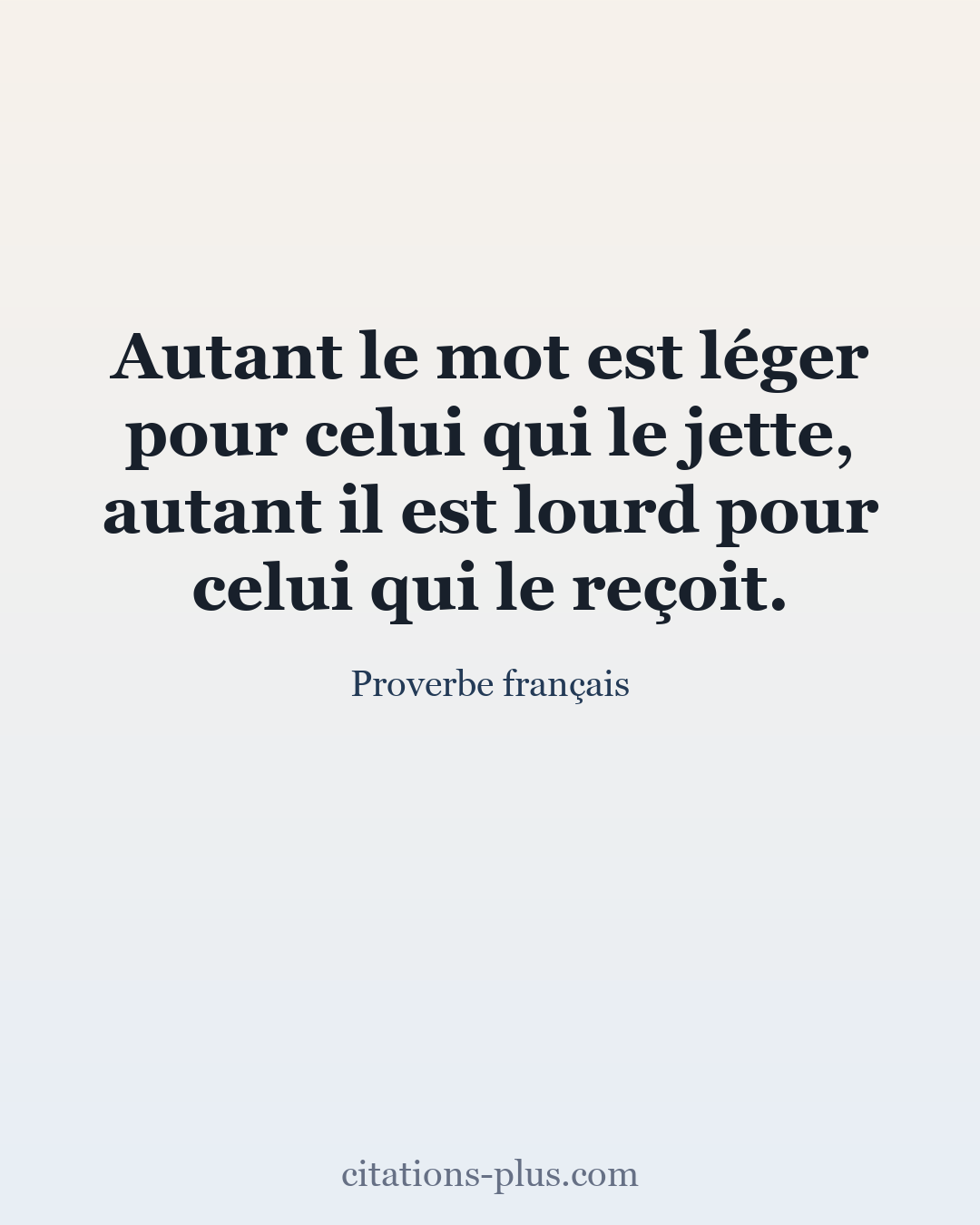 Carte Premium clair — Proverbe français