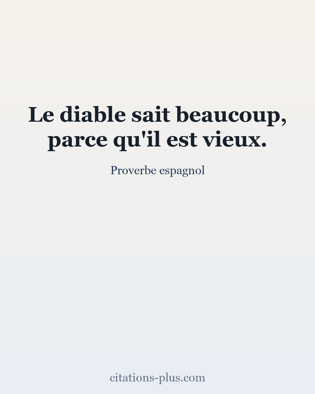 Carte Premium clair — Proverbe espagnol