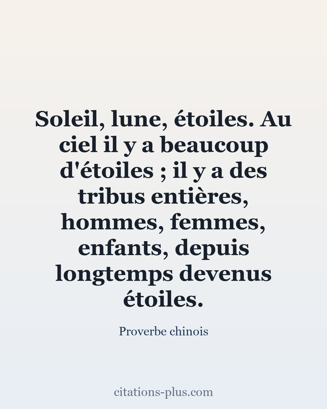 Carte Premium clair — Proverbe chinois