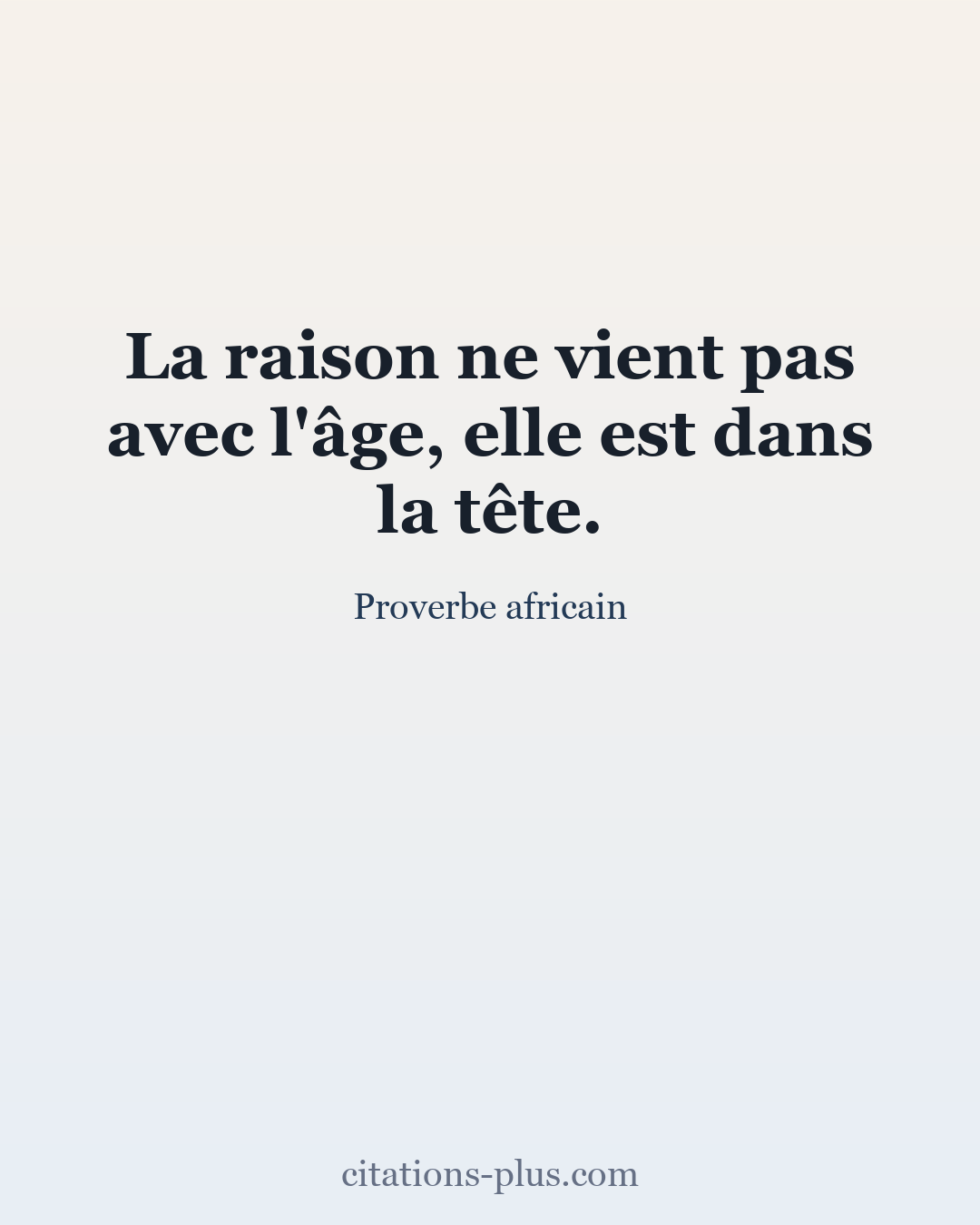 Carte Premium clair — Proverbe africain
