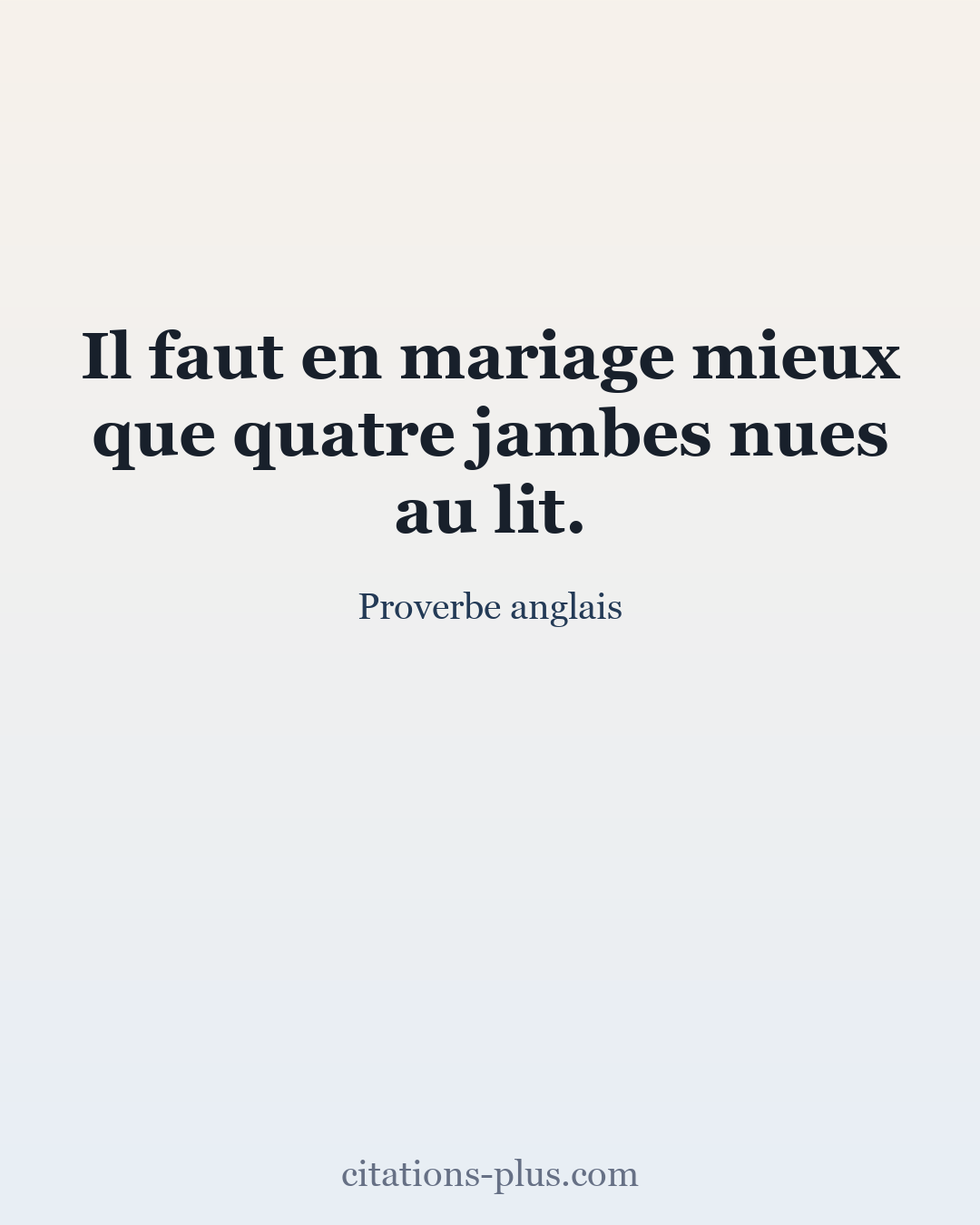 Carte Premium clair — Proverbe anglais