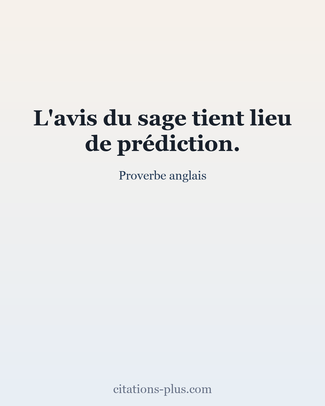 Carte Premium clair — Proverbe anglais
