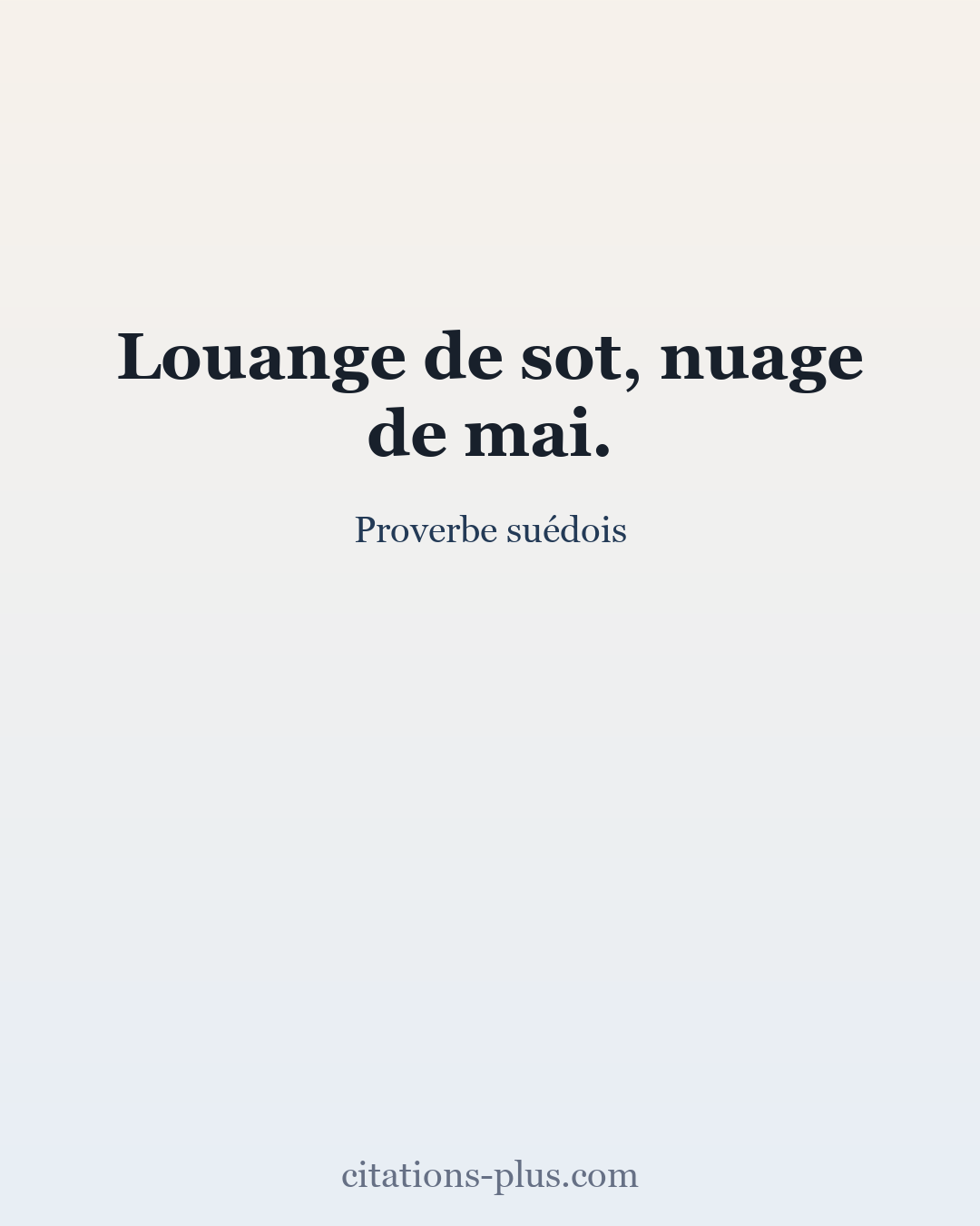 Carte Premium clair — Proverbe suédois