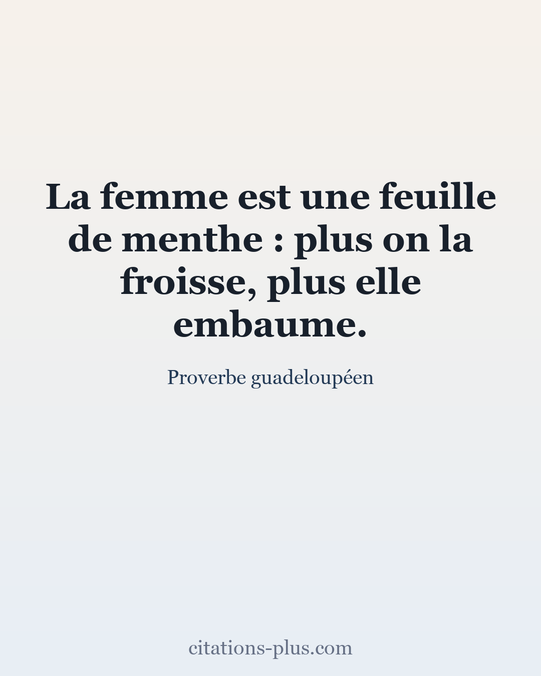 Carte Premium clair — Proverbe guadeloupéen
