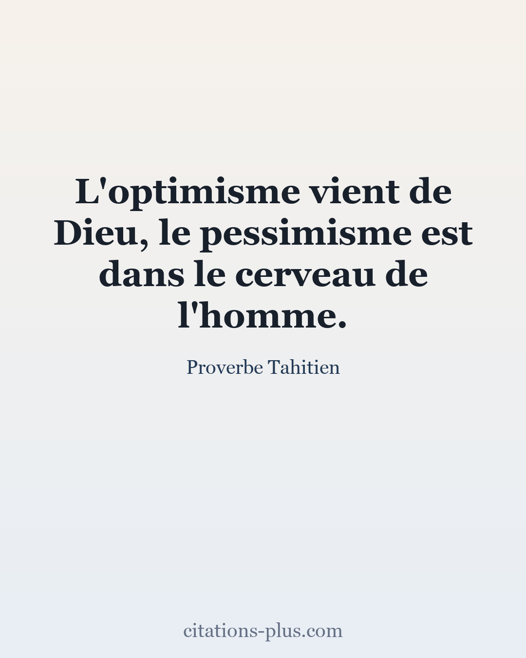 Carte Premium clair — Proverbe Tahitien