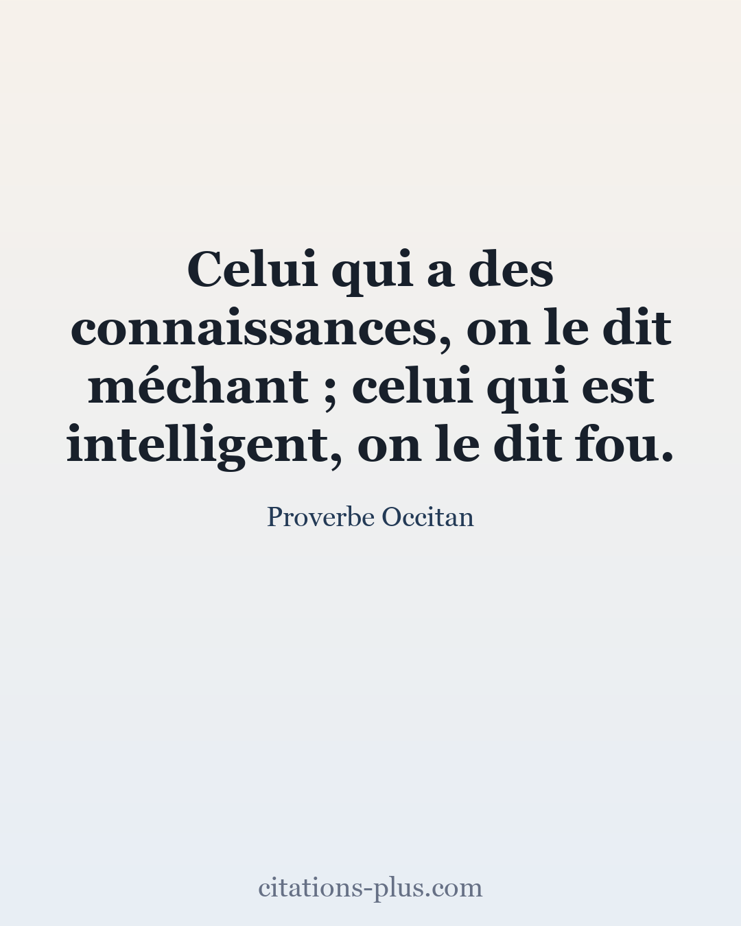 Carte Premium clair — Proverbe Occitan