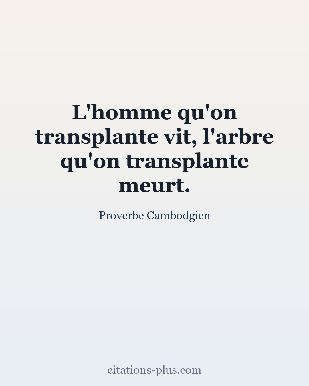 Carte Premium clair — Proverbe Cambodgien