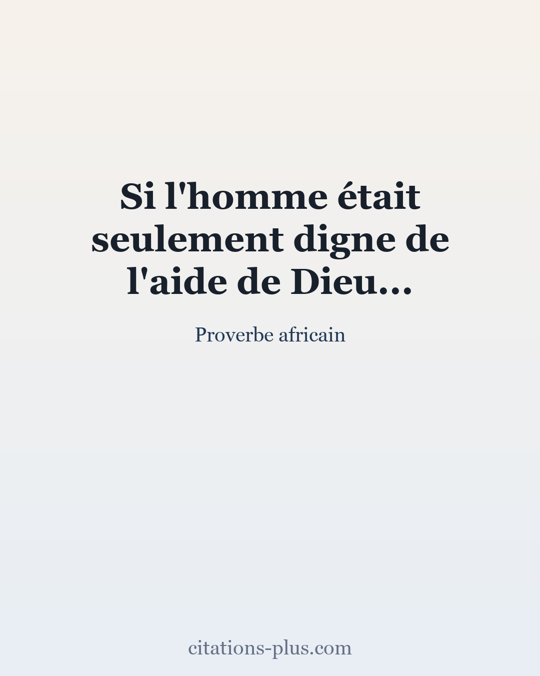 Carte Premium clair — Proverbe africain