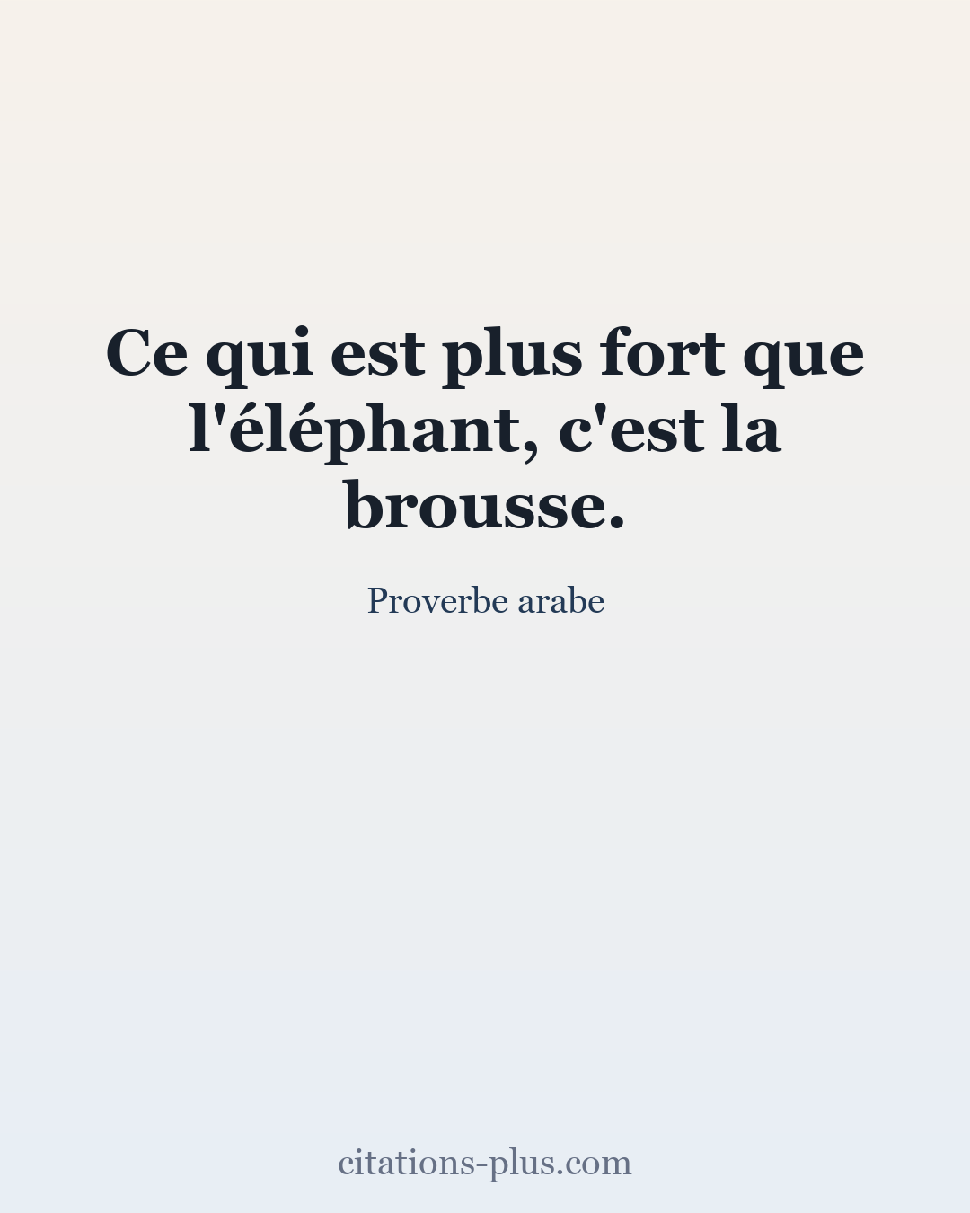 Carte Premium clair — Proverbe arabe