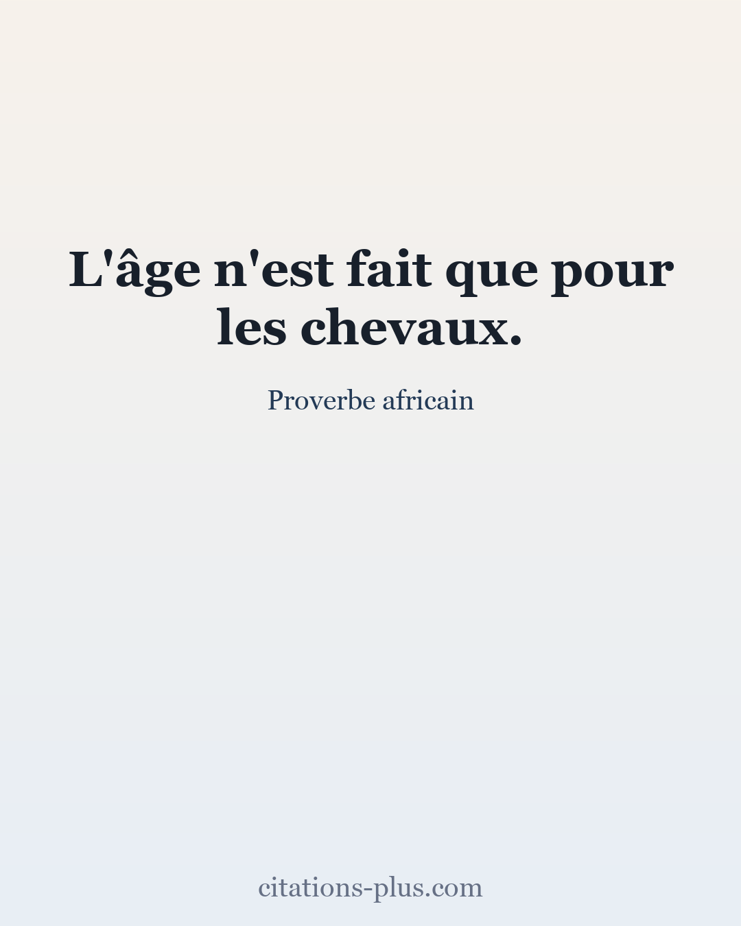 Carte Premium clair — Proverbe africain