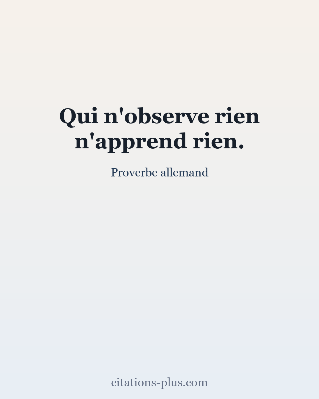 Carte Premium clair — Proverbe allemand