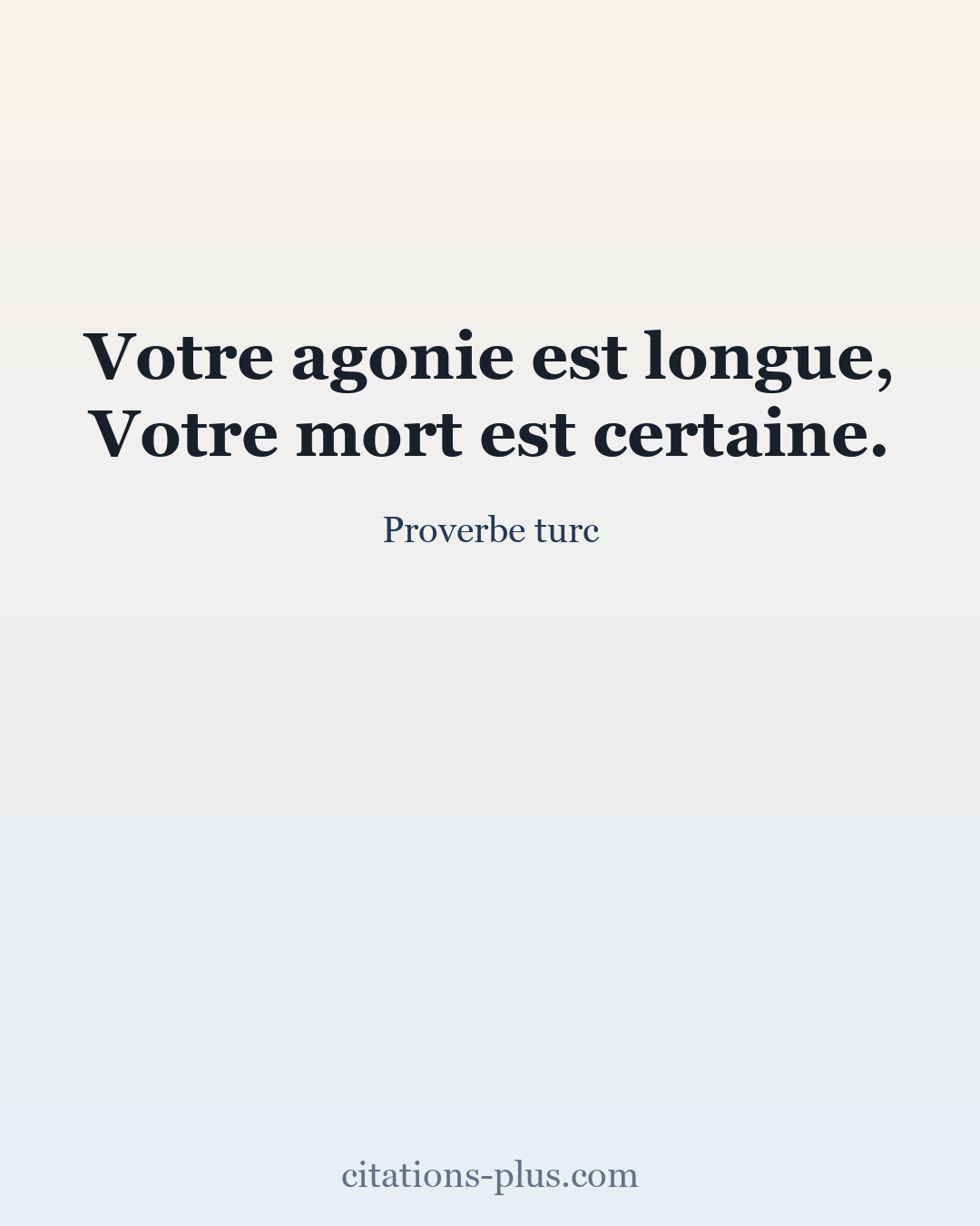 Carte Premium clair — Proverbe turc