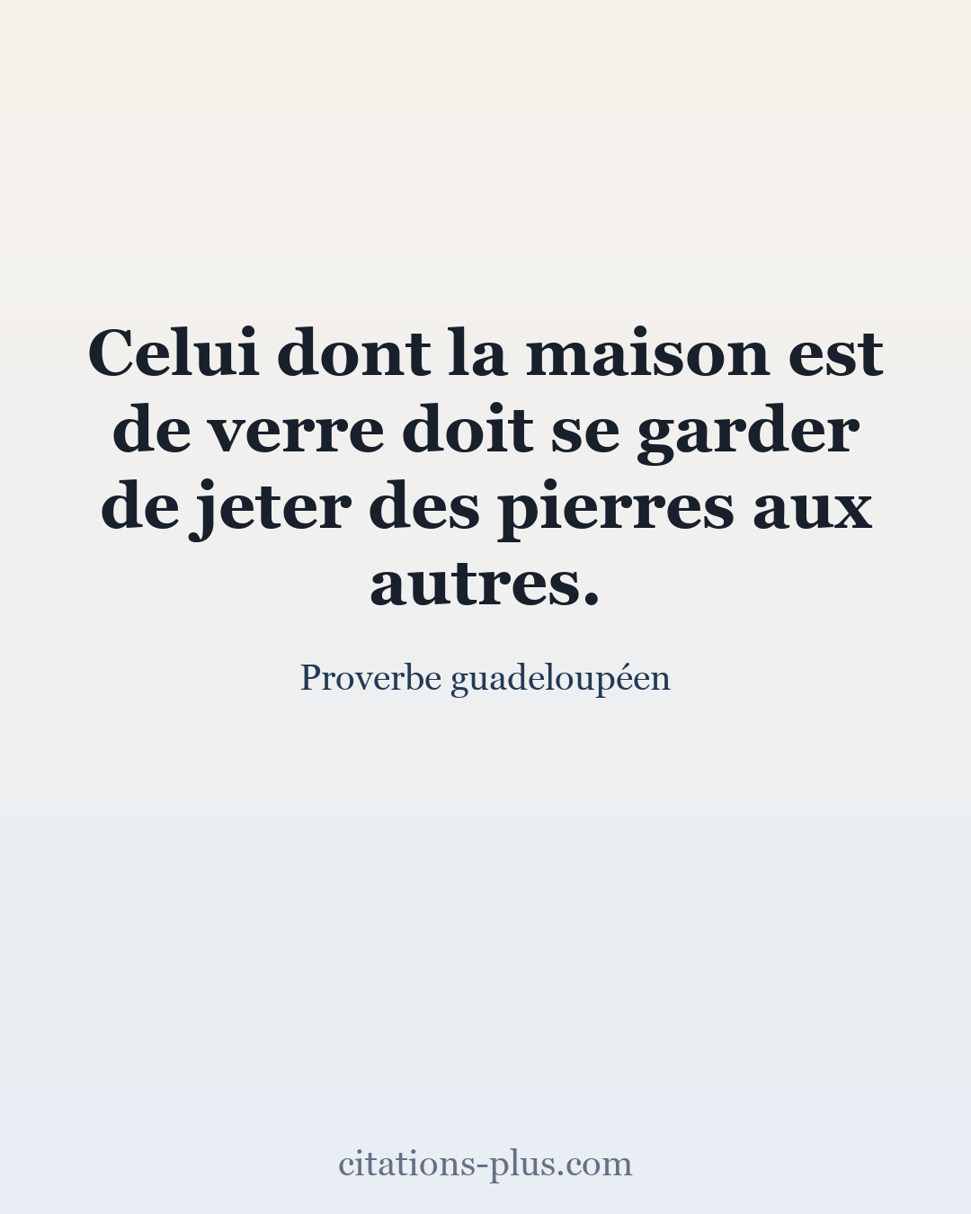 Carte Premium clair — Proverbe guadeloupéen
