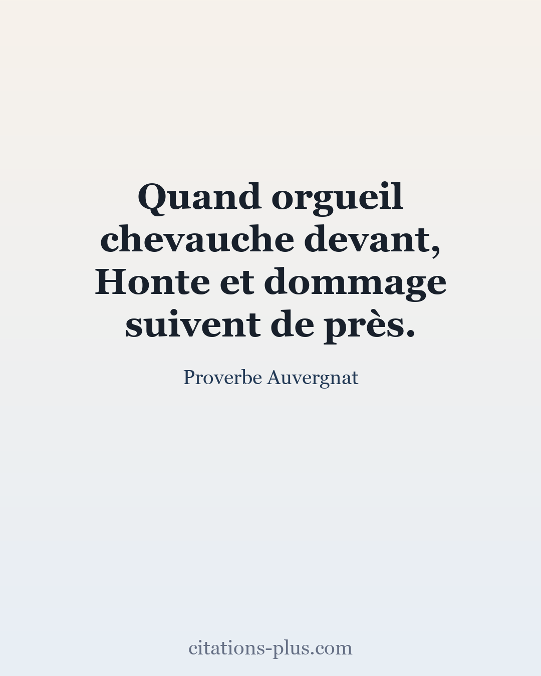Carte Premium clair — Proverbe Auvergnat