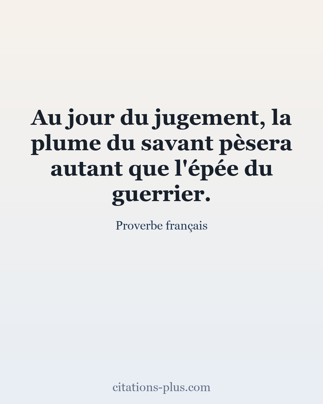 Carte Premium clair — Proverbe français