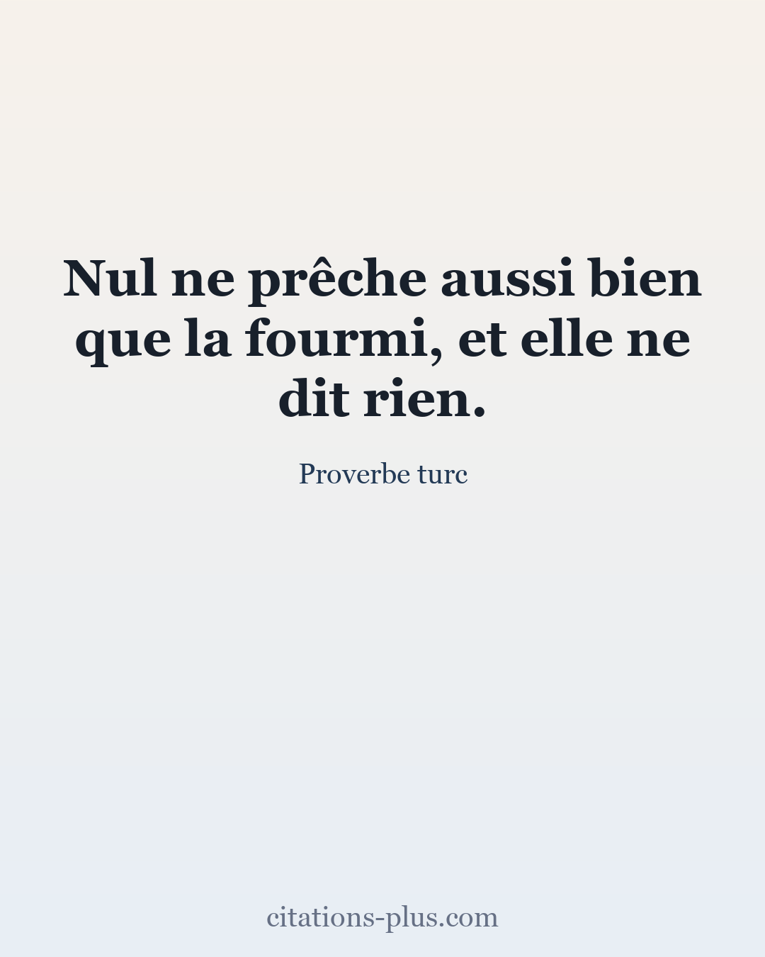 Carte Premium clair — Proverbe turc