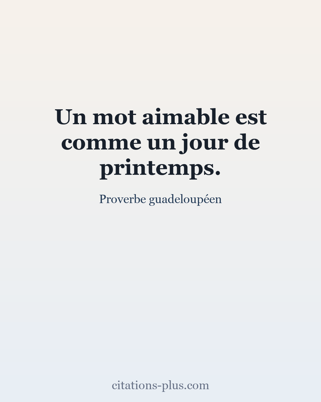 Carte Premium clair — Proverbe guadeloupéen