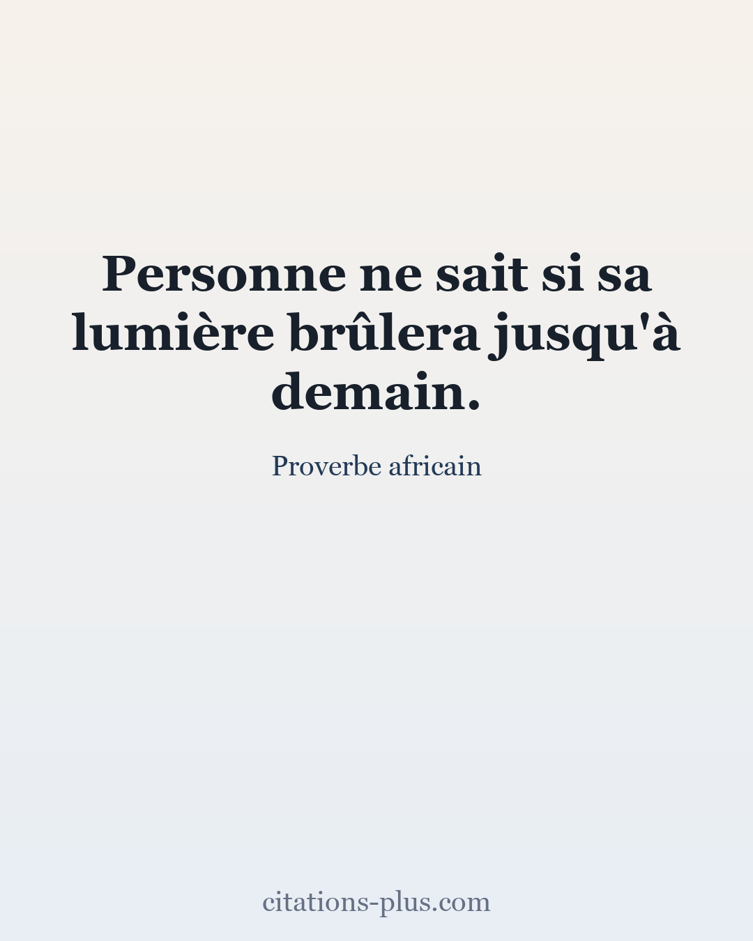 Carte Premium clair — Proverbe africain