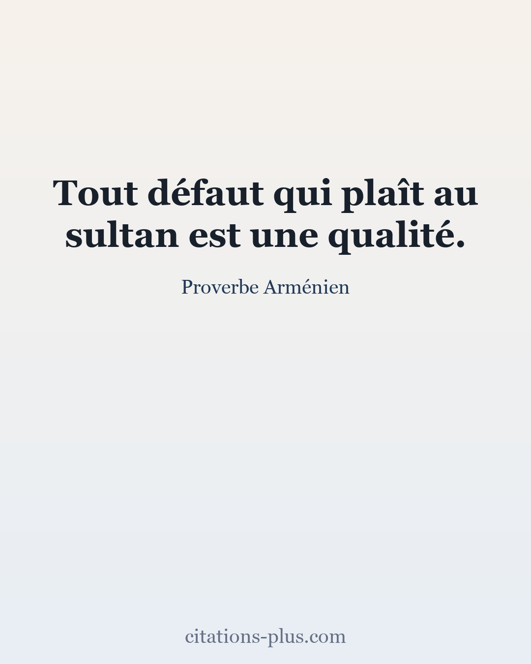 Carte Premium clair — Proverbe Arménien