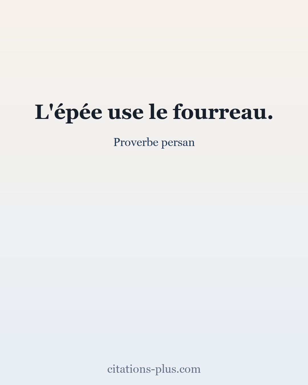 Carte Premium clair — Proverbe persan