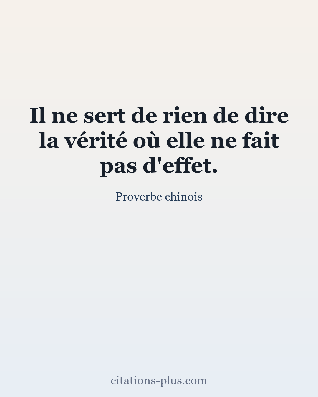 Carte Premium clair — Proverbe chinois