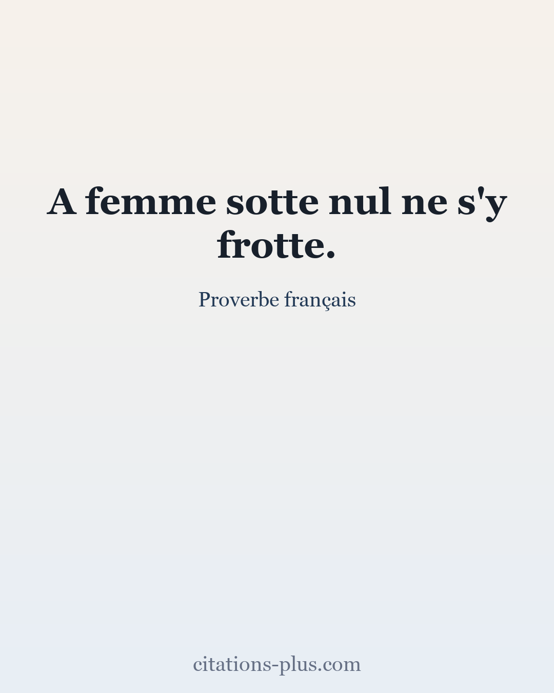 Carte Premium clair — Proverbe français