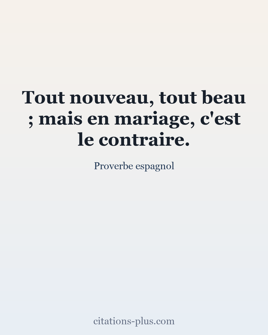 Carte Premium clair — Proverbe espagnol
