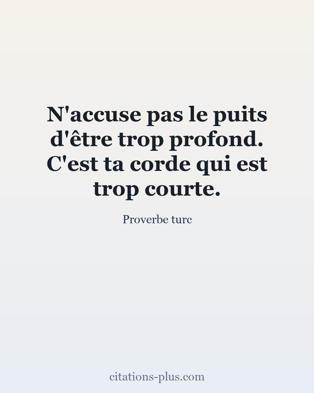Carte Premium clair — Proverbe turc