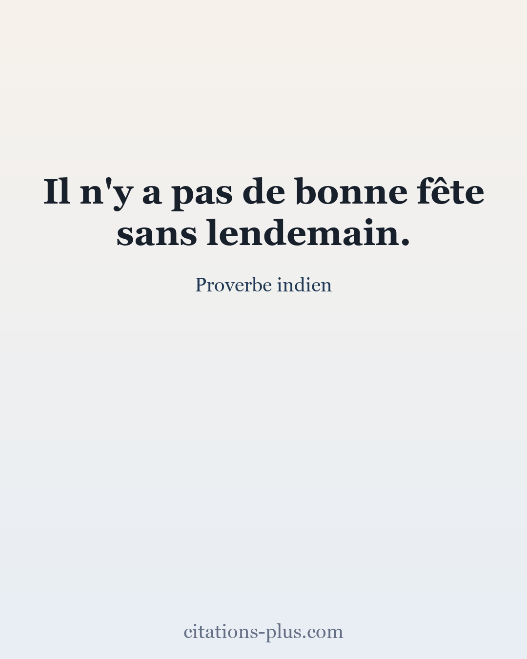 Carte Premium clair — Proverbe indien
