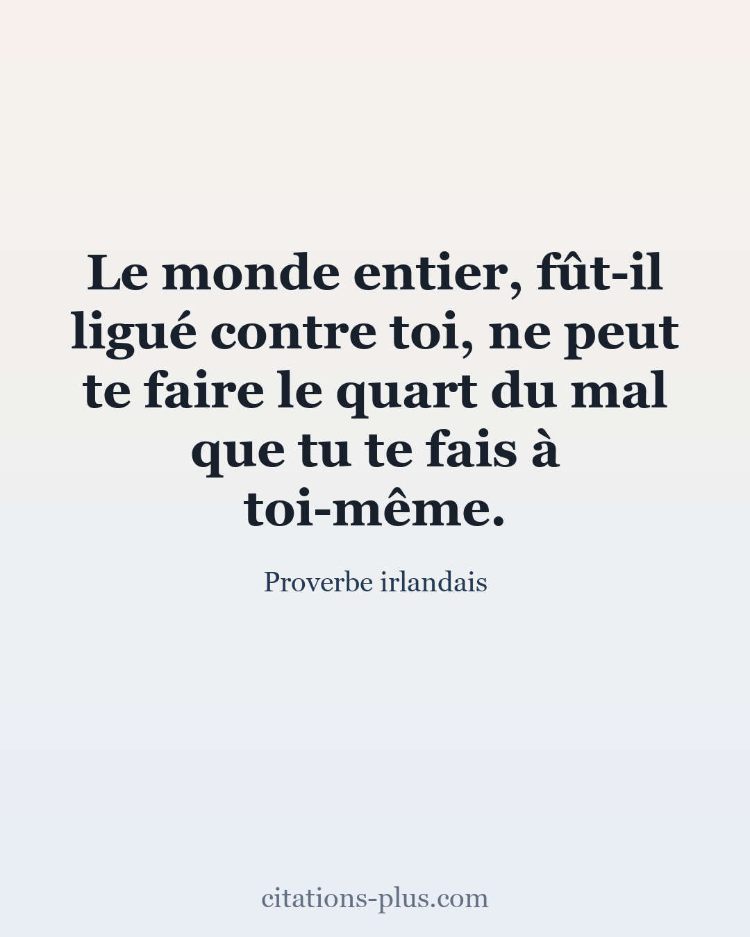Carte Premium clair — Proverbe irlandais