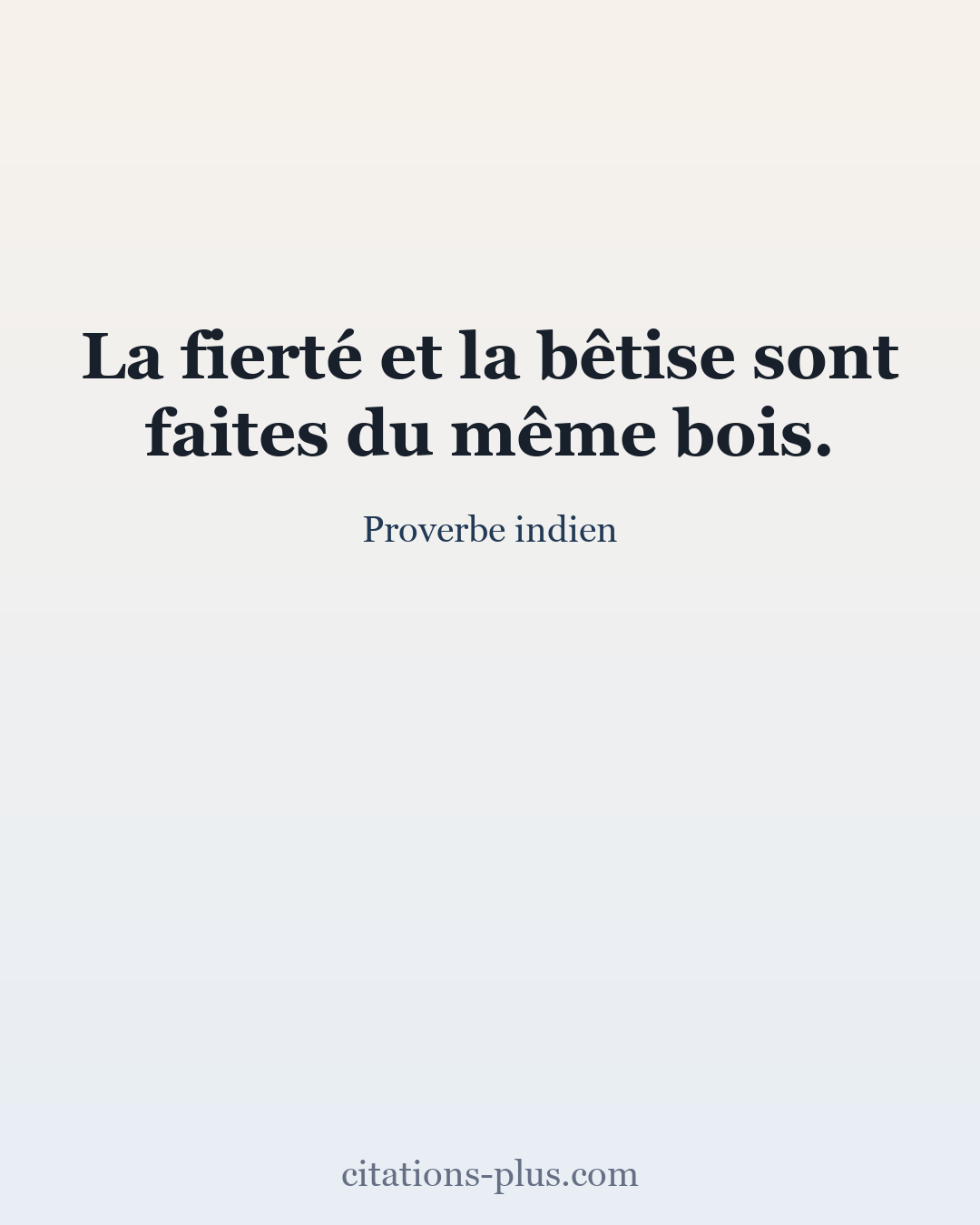 Carte Premium clair — Proverbe indien