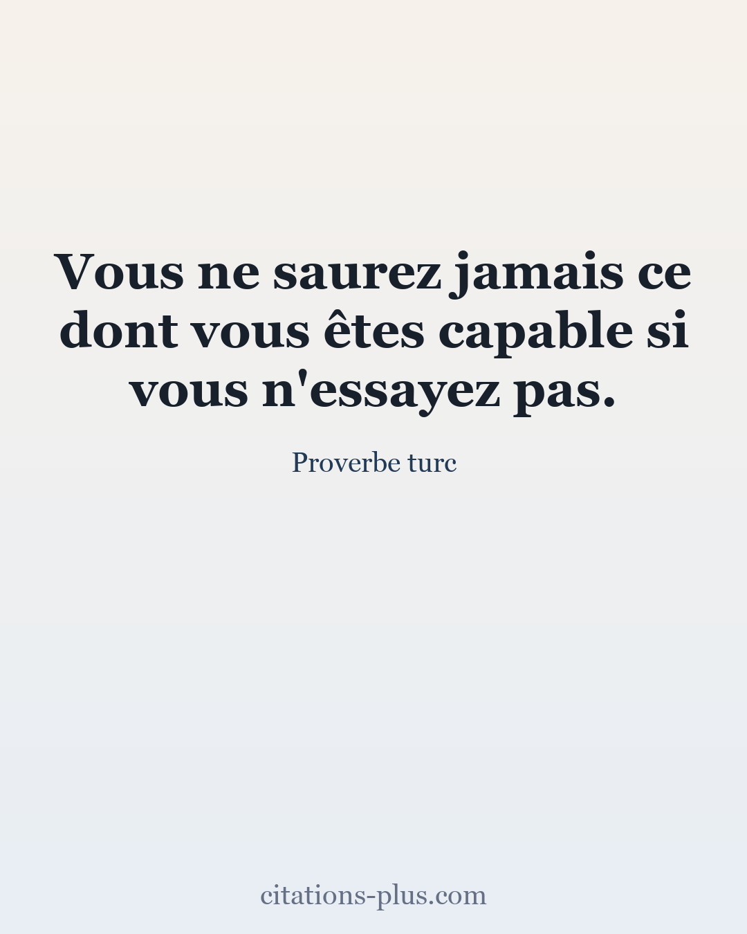Carte Premium clair — Proverbe turc