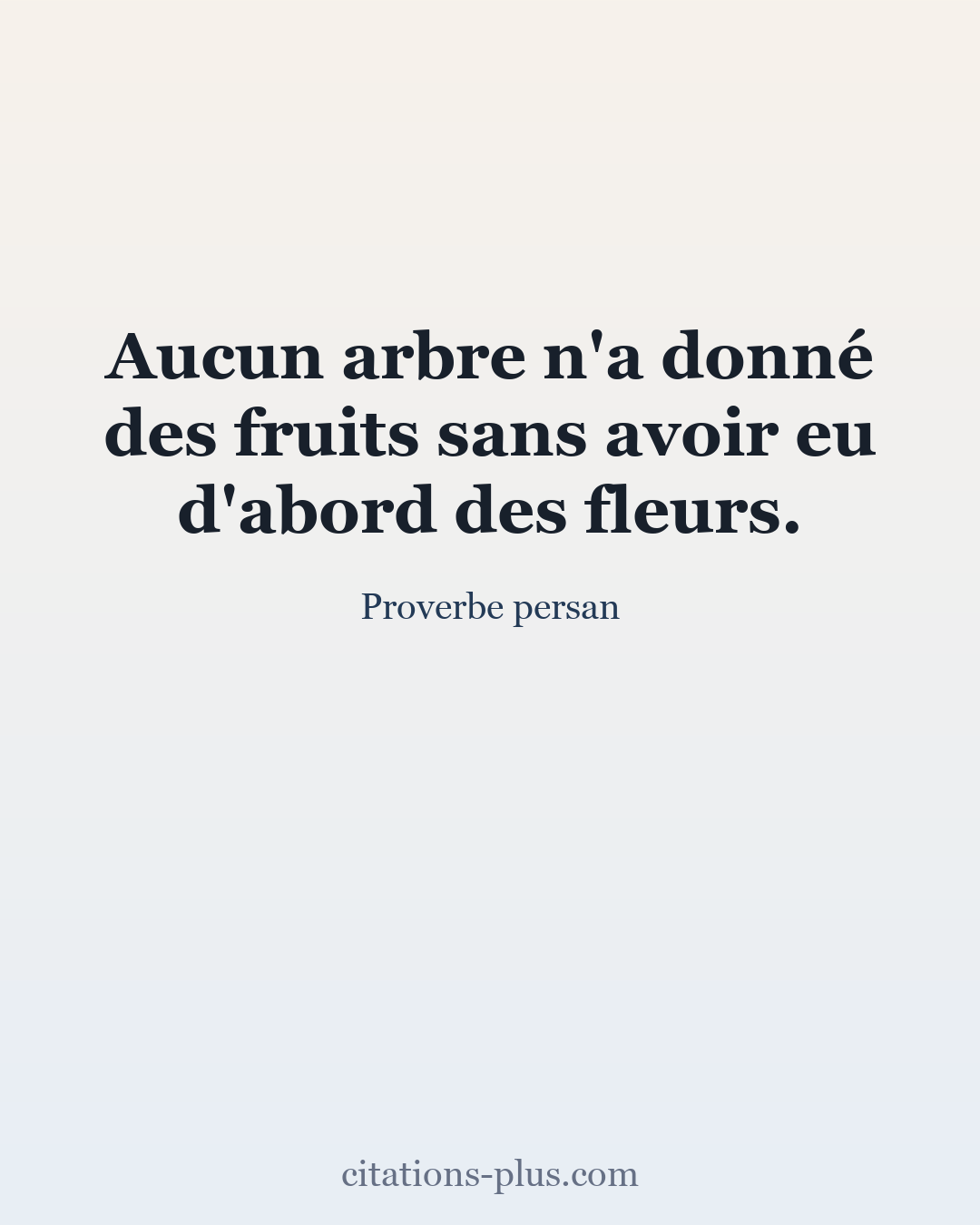 Carte Premium clair — Proverbe persan