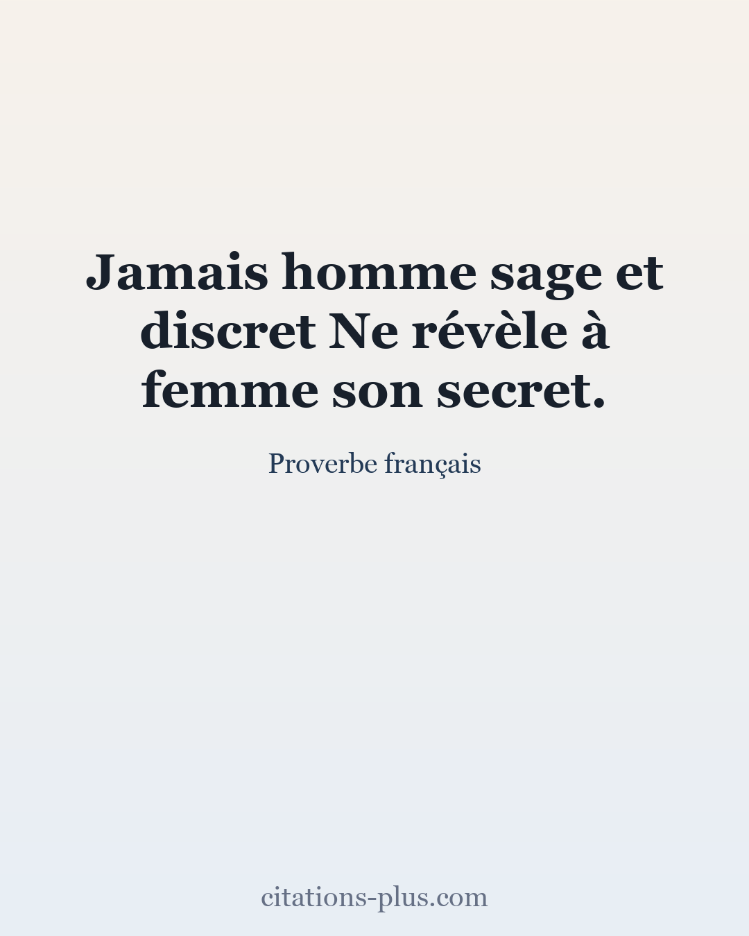 Carte Premium clair — Proverbe français