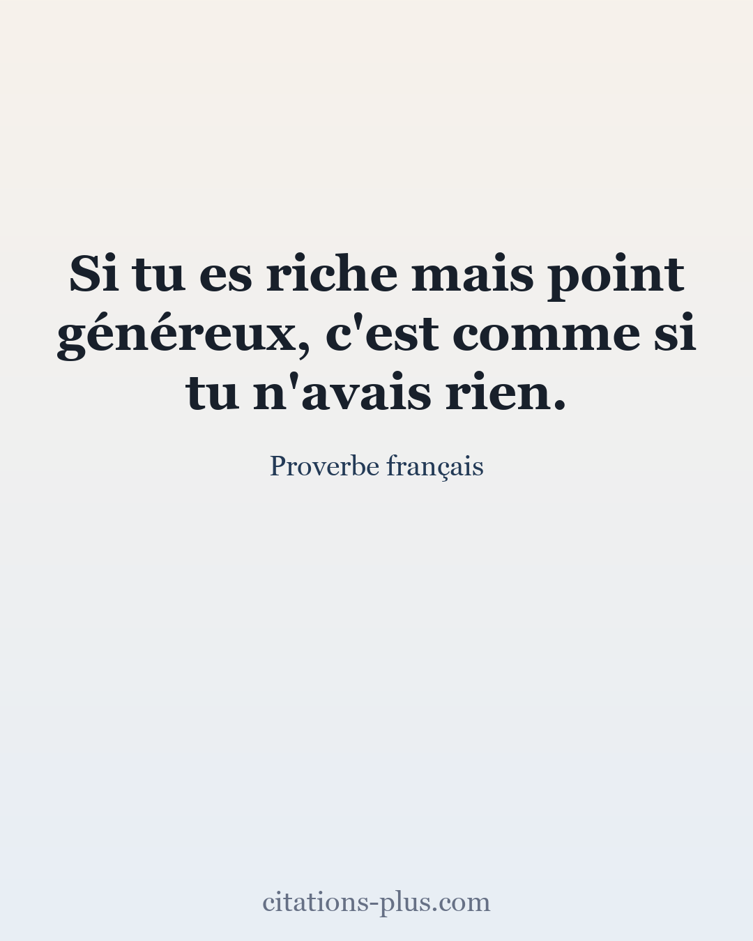 Carte Premium clair — Proverbe français