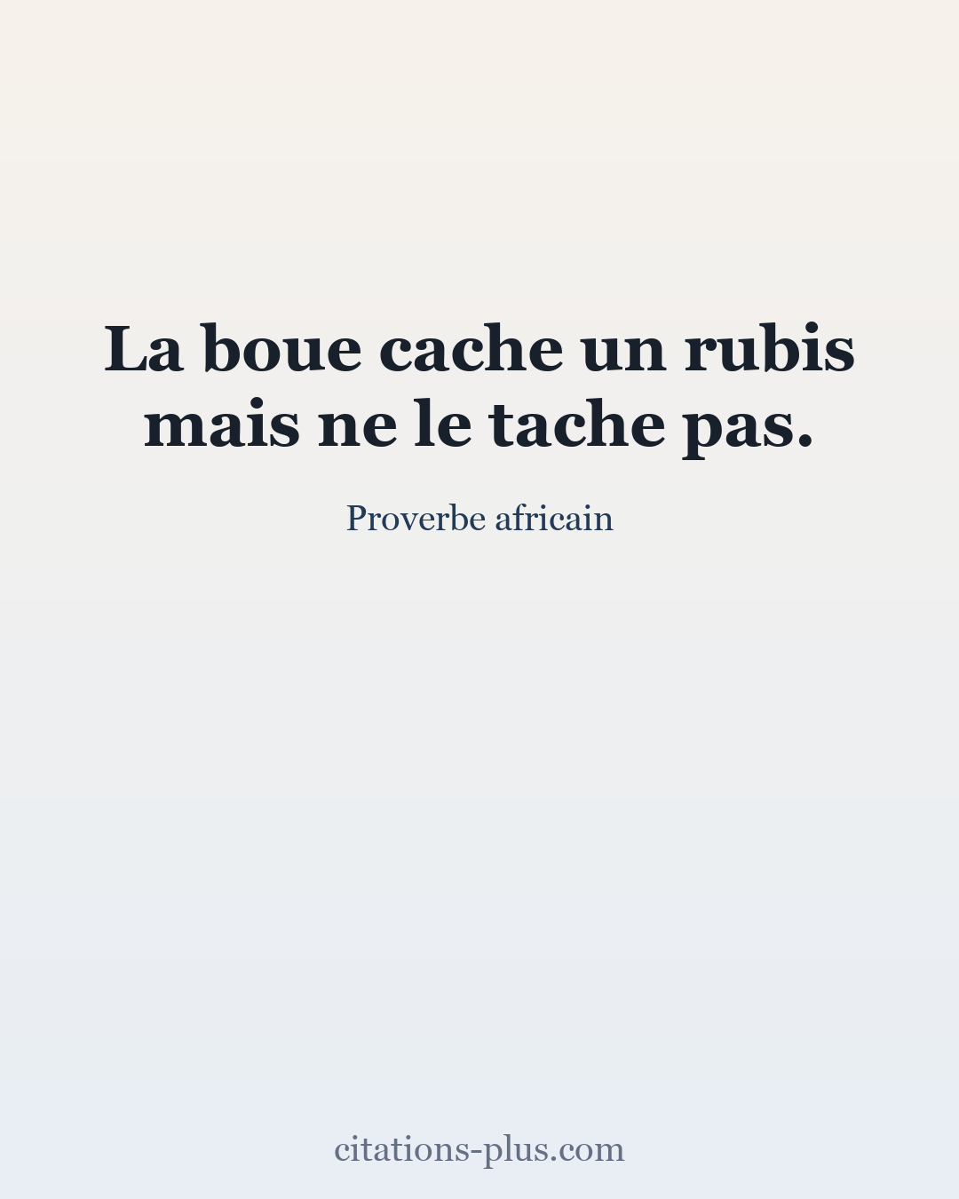 Carte Premium clair — Proverbe africain