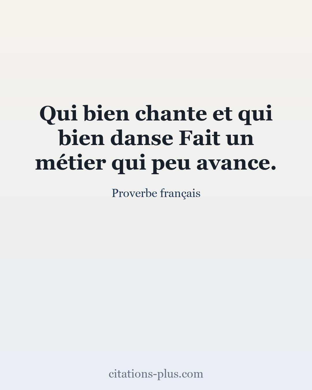 Carte Premium clair — Proverbe français