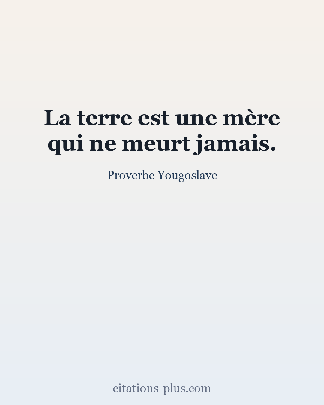 Carte Premium clair — Proverbe Yougoslave