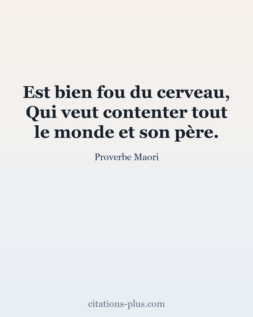 Carte Premium clair — Proverbe Maori