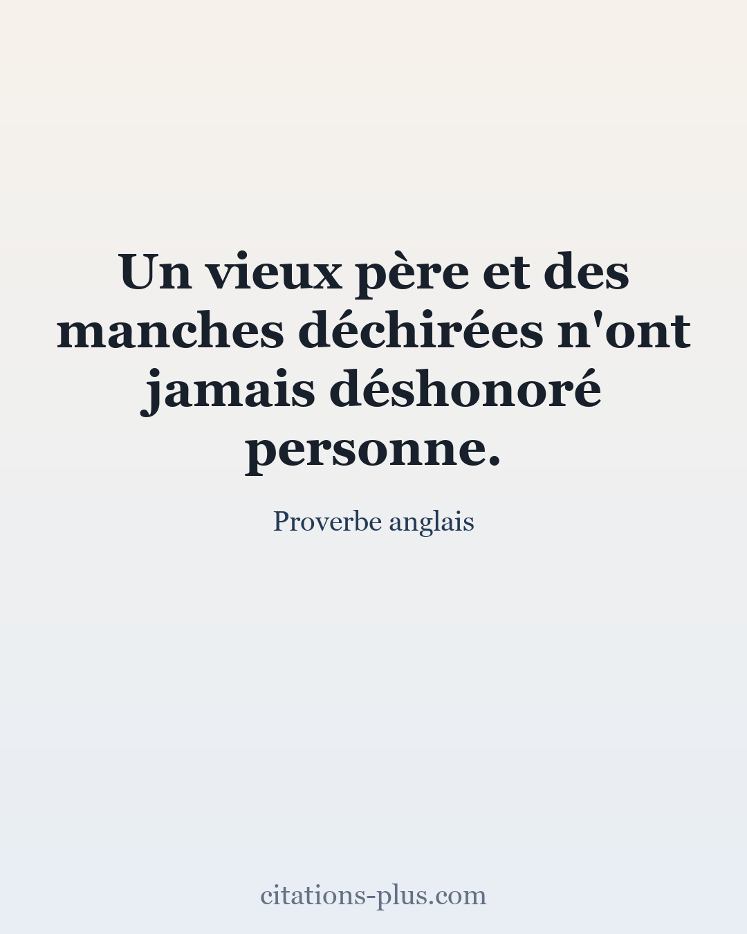 Carte Premium clair — Proverbe anglais