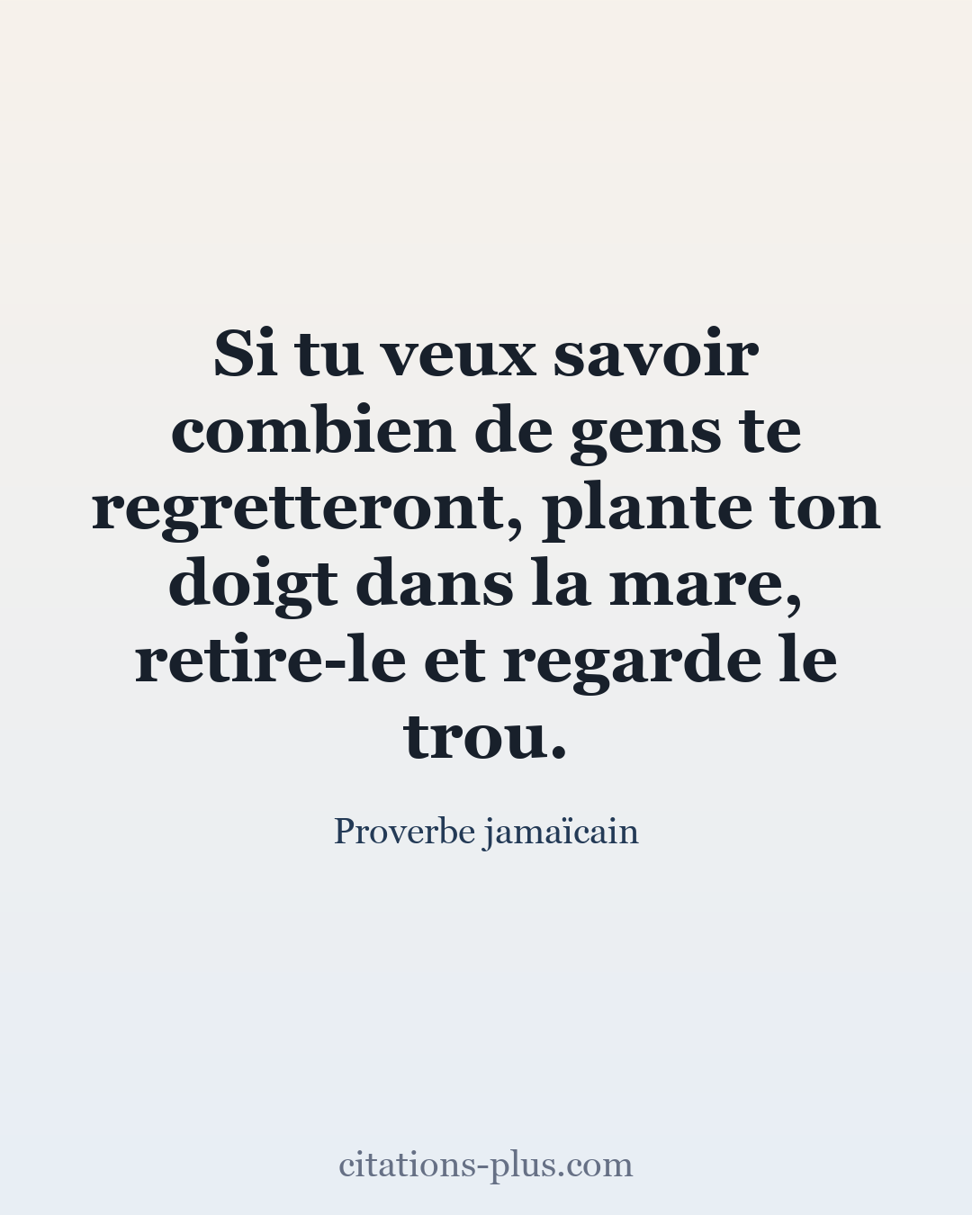 Carte Premium clair — Proverbe jamaïcain