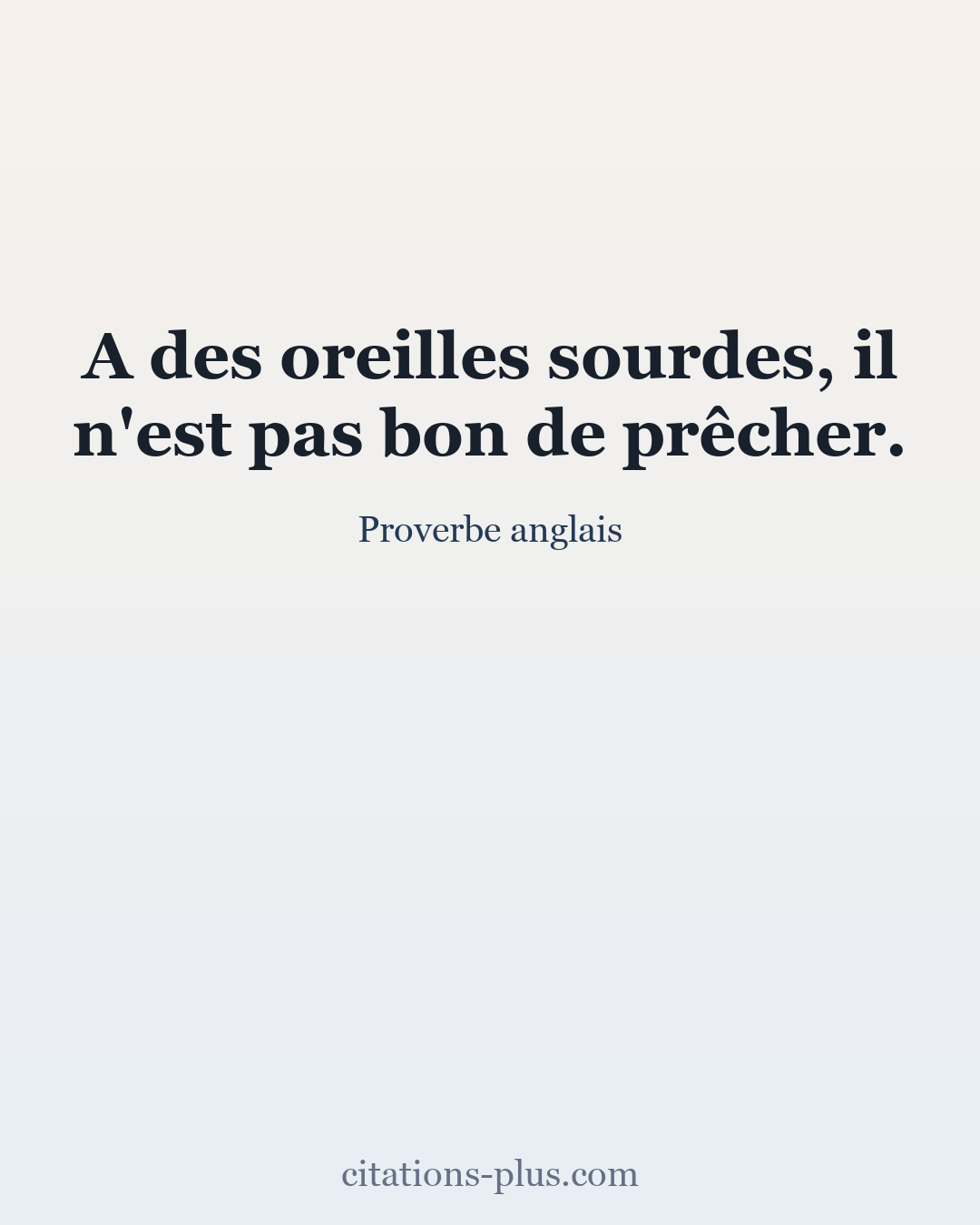 Carte Premium clair — Proverbe anglais