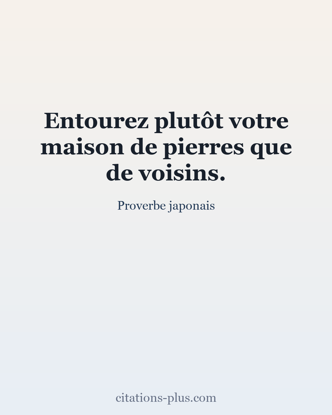 Carte Premium clair — Proverbe japonais