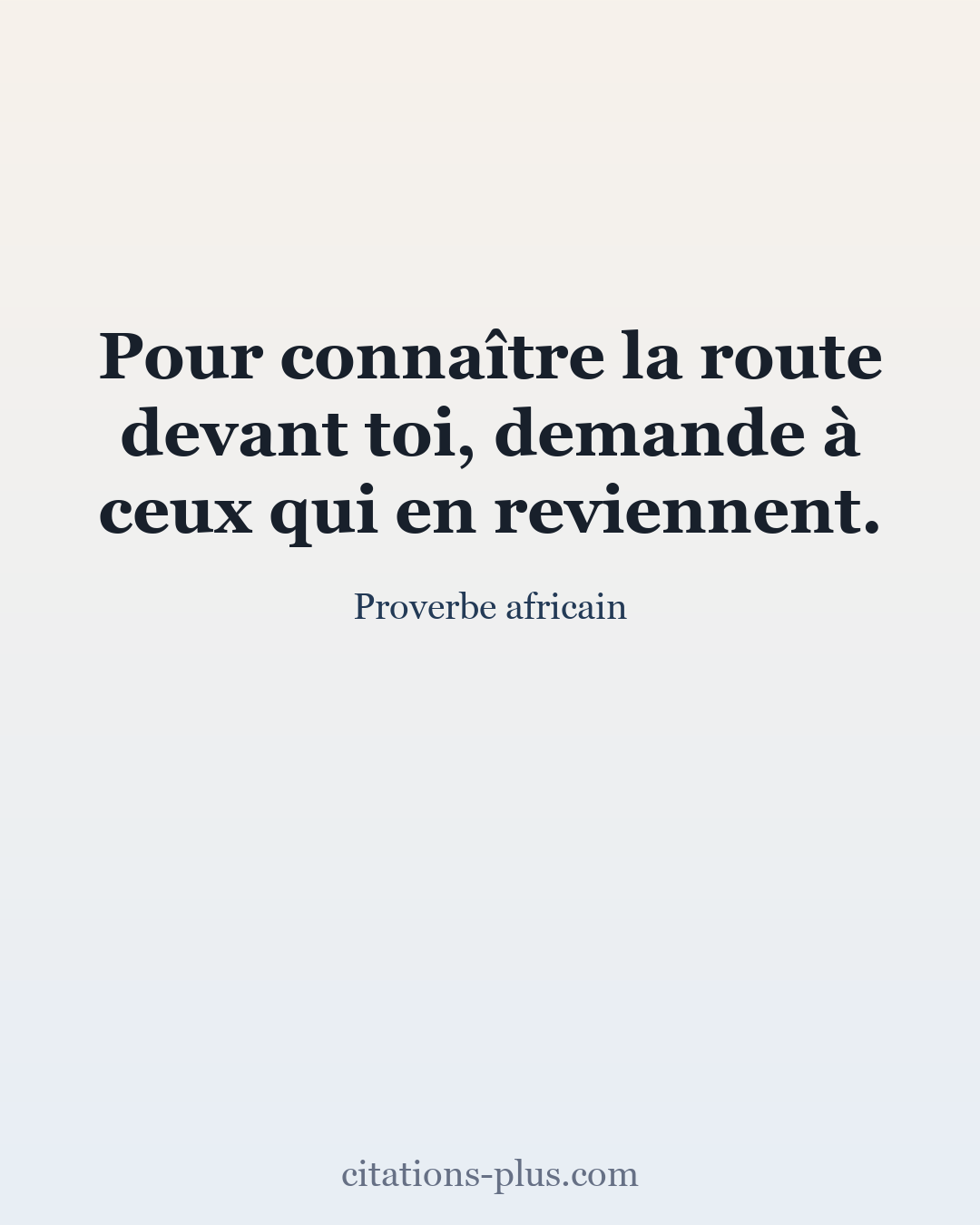 Carte Premium clair — Proverbe africain