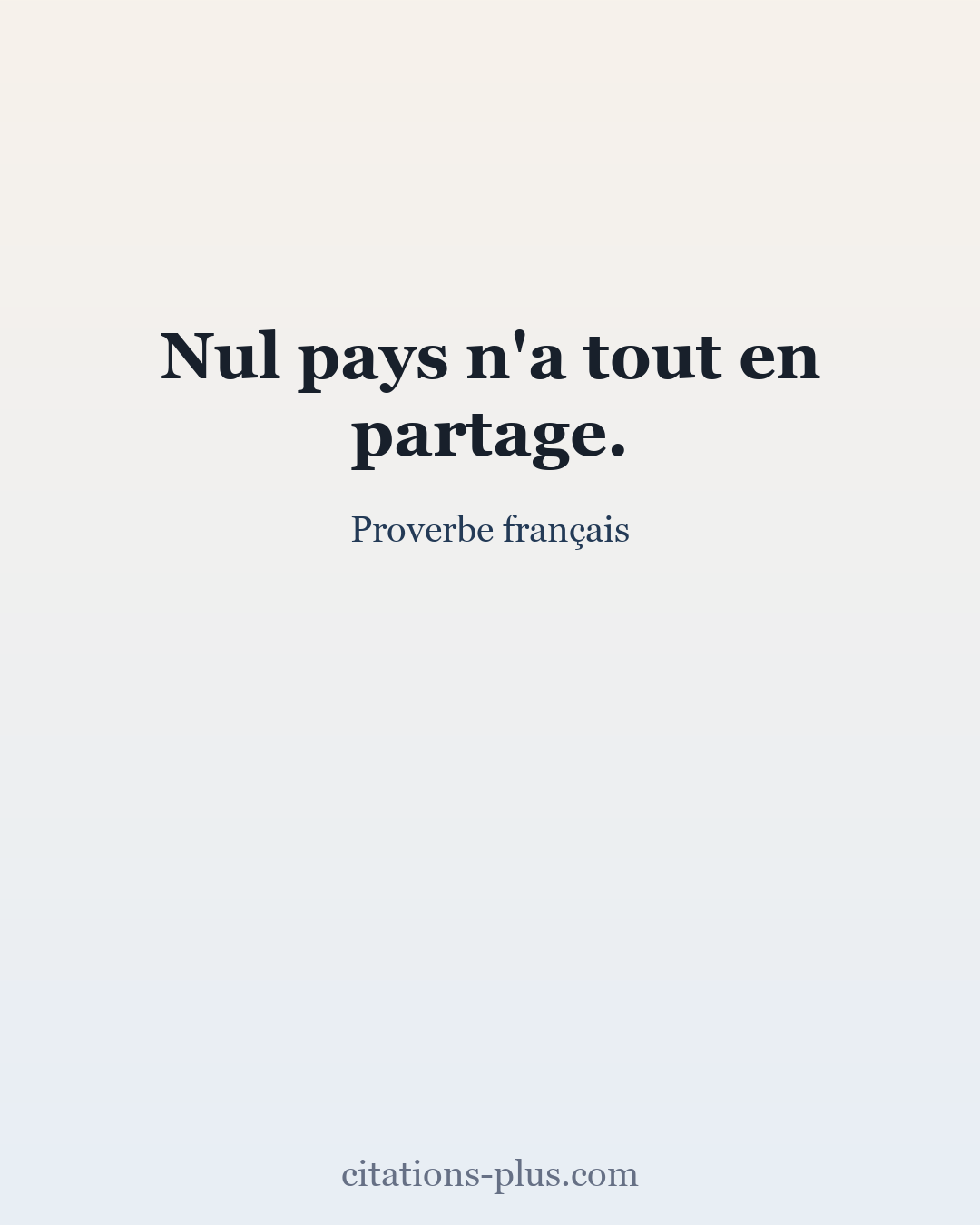 Carte Premium clair — Proverbe français
