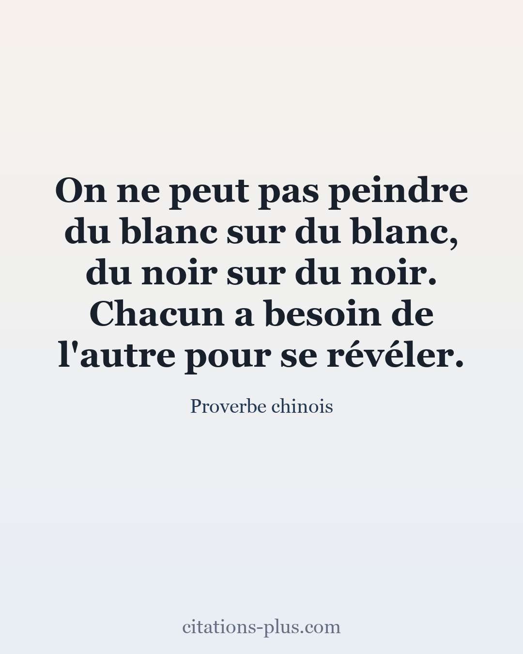 Carte Premium clair — Proverbe chinois