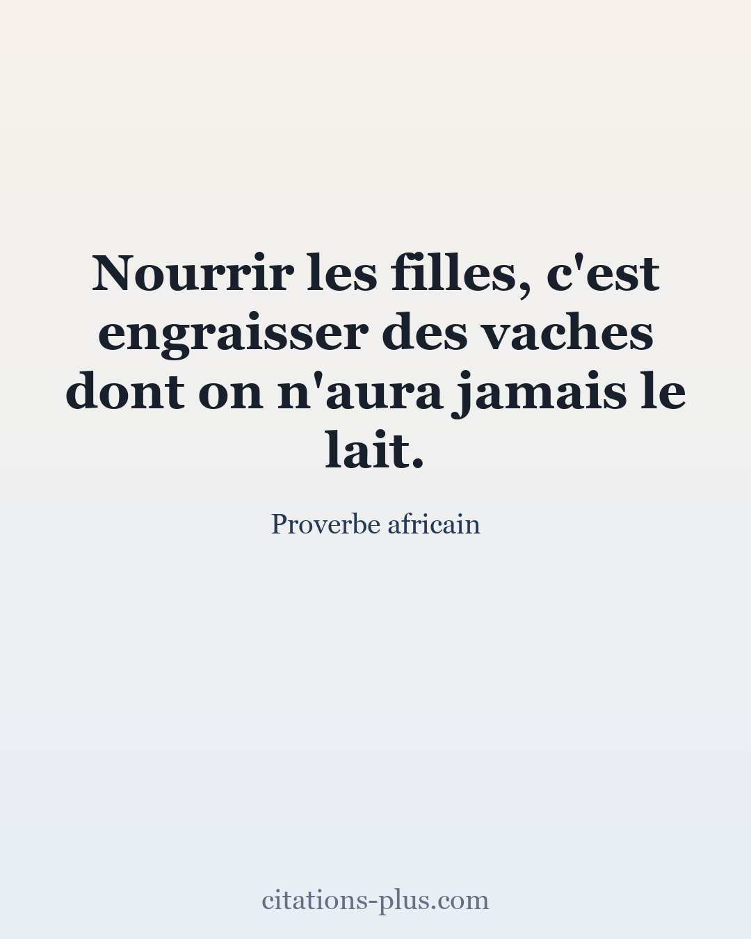 Carte Premium clair — Proverbe africain