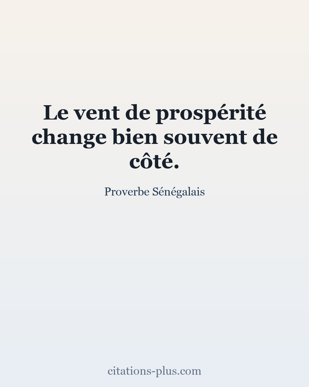 Carte Premium clair — Proverbe Sénégalais